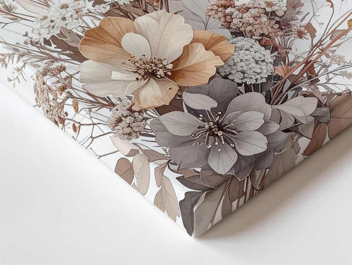 Timeless Dried Floral Bouquet Canvas – Neutral Rustic Elegance - Gifitto