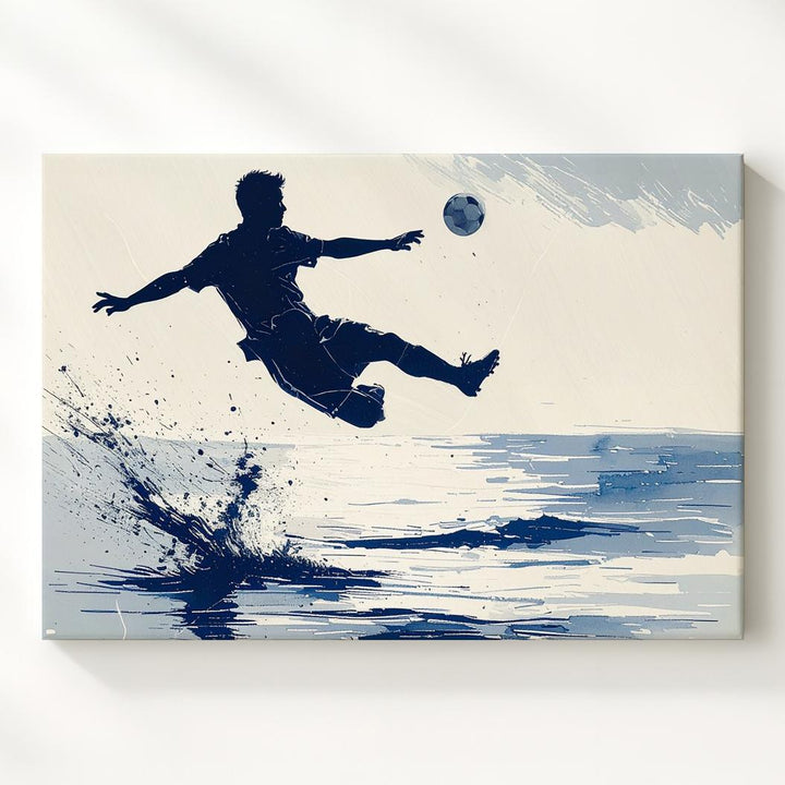 Dynamic Soccer Bicycle Kick Canvas – Bold Sports Action Wall Art - Gifitto