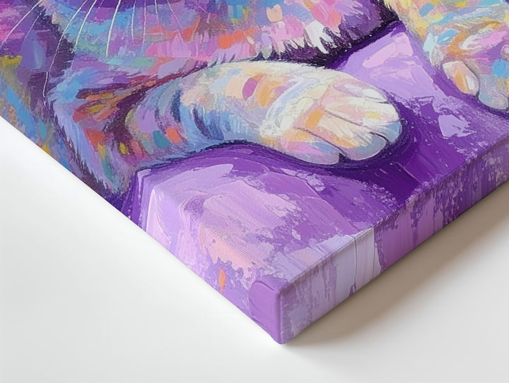 Dreamscape Pastel Cat Canvas – Ethereal Multicolored Feline Art - Gifitto