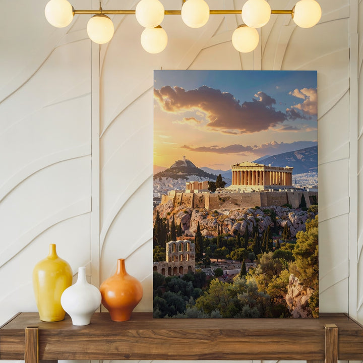Golden Hour Acropolis Canvas – Panoramic View of Athens & Parthenon - Gifitto