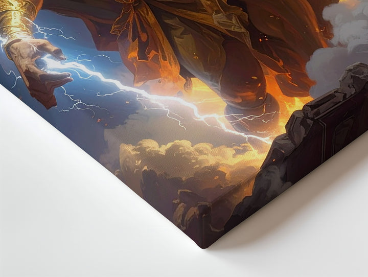 Zeus Stormbringer Canvas – King of the Gods with Lightning Bolt Wall Art - Gifitto
