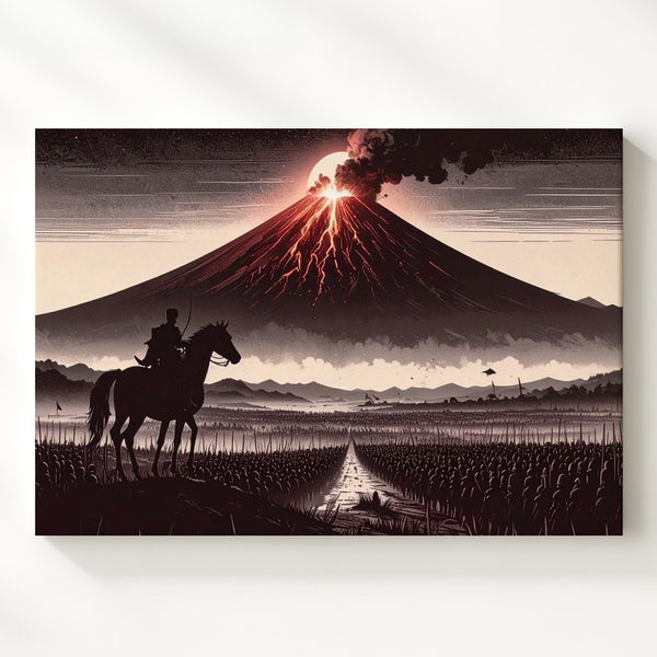 Apocalyptic Horseman Canvas – Monochrome War and Destiny Wall Art - Gifitto