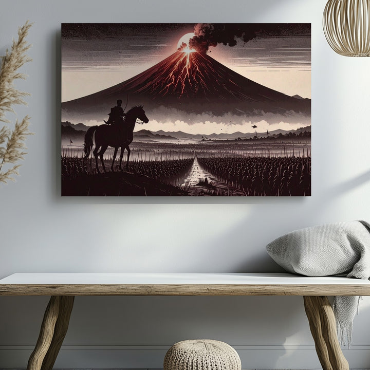 Apocalyptic Horseman Canvas – Monochrome War and Destiny Wall Art - Gifitto