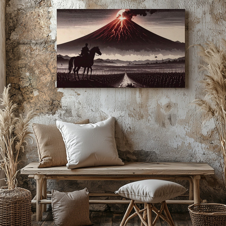 Apocalyptic Horseman Canvas – Monochrome War and Destiny Wall Art - Gifitto