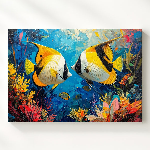 Tropical Angelfish Coral Reef Canvas – Vibrant Oceanic Wall Art