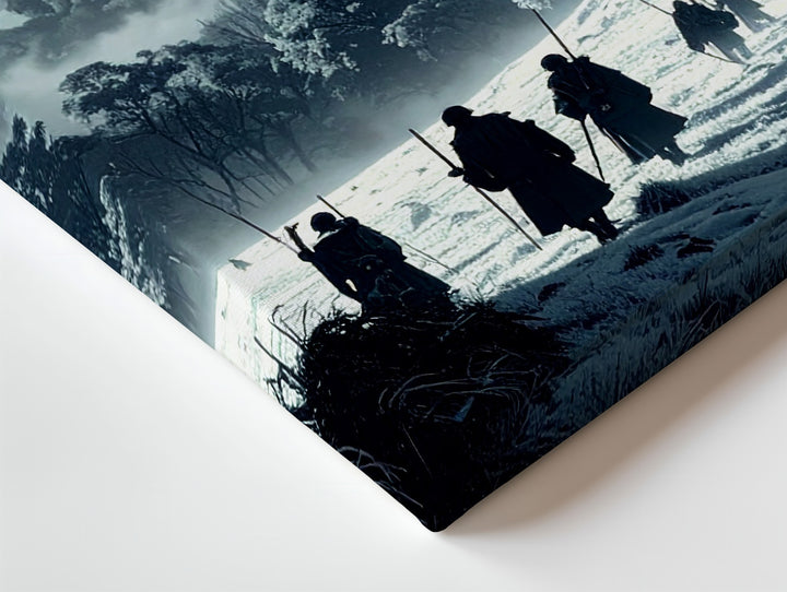 Frozen Journey Canvas – Haunting Travelers in a Foggy Realm Wall Art - Gifitto