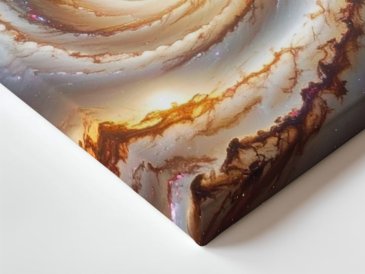 Swirling Galaxy Canvas – Radiant Spiral with Reddish and White Core - Gifitto