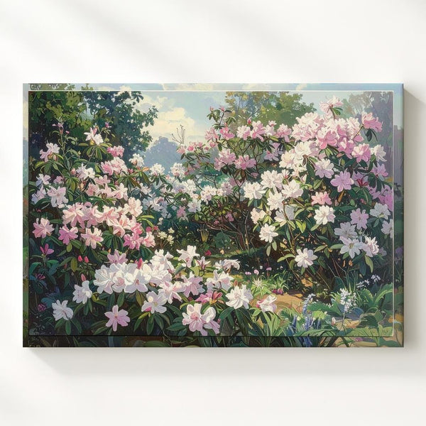 Blooming Garden Canvas – Lush Floral Landscape Wall Art - Gifitto