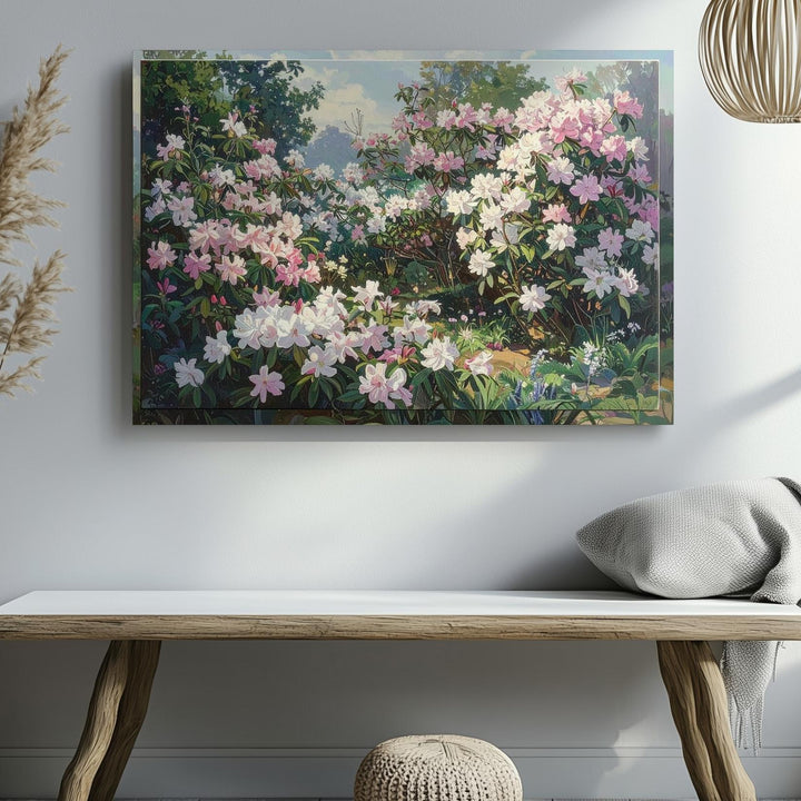 Blooming Garden Canvas – Lush Floral Landscape Wall Art - Gifitto