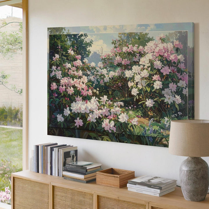 Blooming Garden Canvas – Lush Floral Landscape Wall Art - Gifitto
