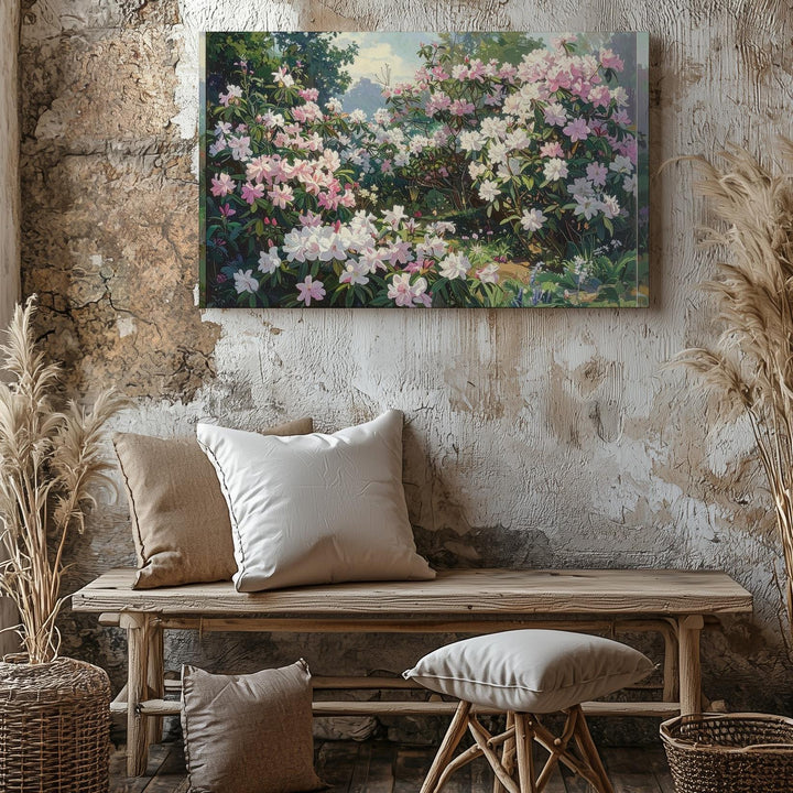 Blooming Garden Canvas – Lush Floral Landscape Wall Art - Gifitto
