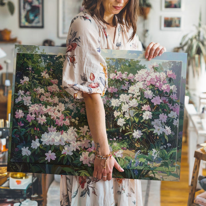 Blooming Garden Canvas – Lush Floral Landscape Wall Art - Gifitto