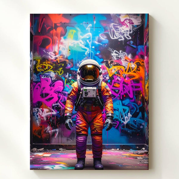 Street Art Astronaut Canvas – Urban Graffiti & Space Exploration - Gifitto