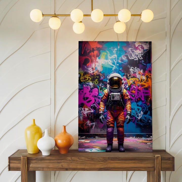 Street Art Astronaut Canvas – Urban Graffiti & Space Exploration - Gifitto