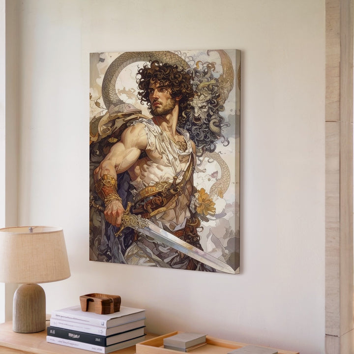 Perseus Triumphant Canvas – Hero with Sword and Medusa’s Head Wall Art - Gifitto