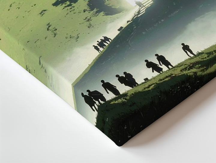 Keyhole Portal Canvas – Silhouette of Sacred Hill and Glowing Tree Wall Art - Gifitto