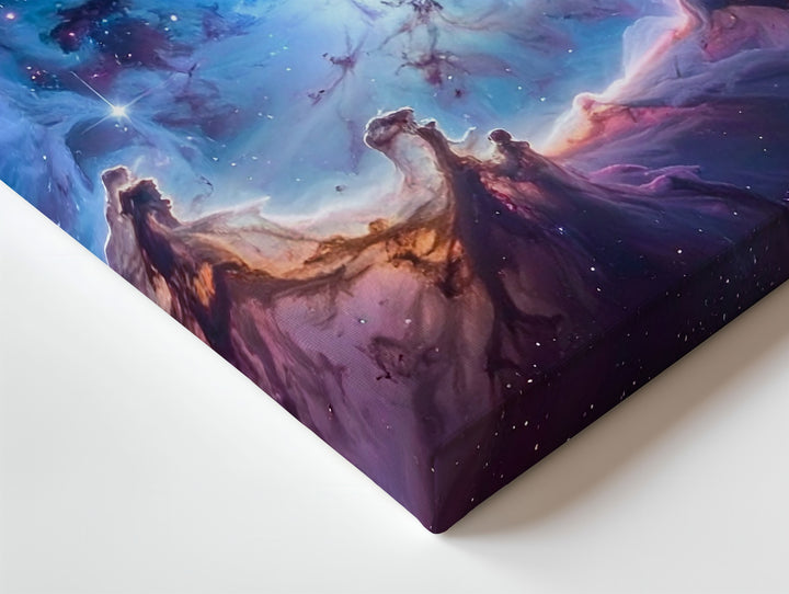 Glowing Blue Nebula Canvas – Vivid Cosmic Dust and Starfield - Gifitto