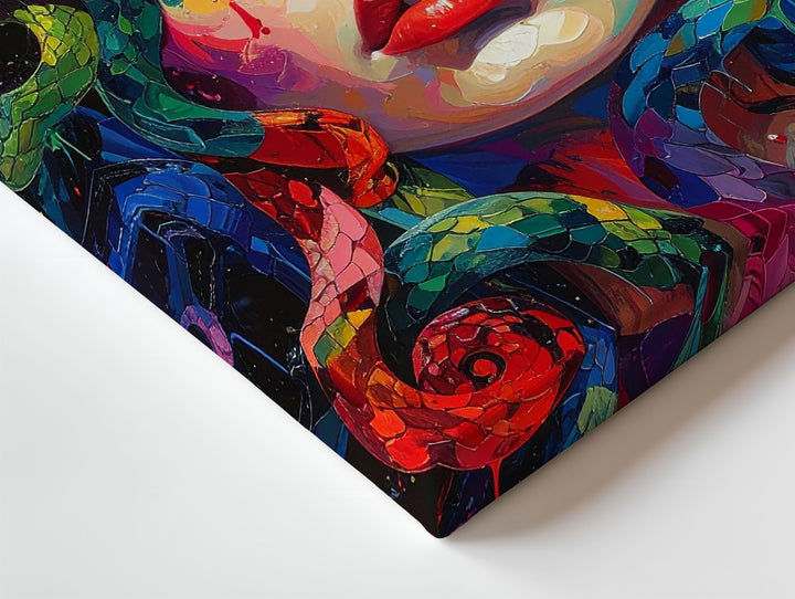 Technicolor Medusa Canvas – Vibrant Modern Goddess of Chaos Wall Art - Gifitto