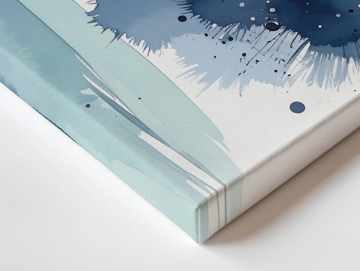 Indigo Drift Watercolor Canvas – Minimalist Abstract Vertical Art - Gifitto