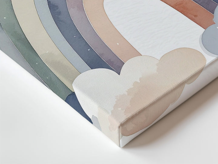 Dreamy Rainbow & Clouds Canvas – Boho Nursery Wall Art - Gifitto