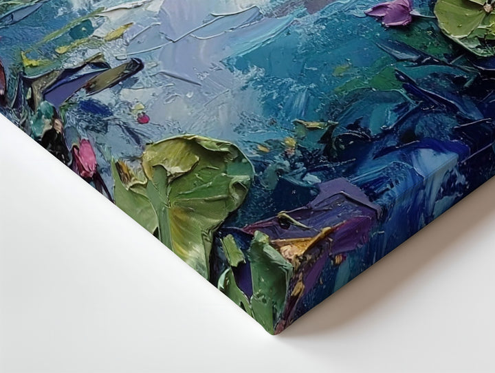 Impressionist Lily Pond Canvas – Textured Water Garden Wall Art - Gifitto