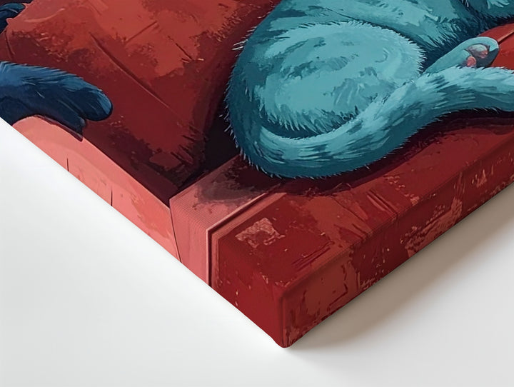 Whimsical Cats on Armchair Canvas – Playful Feline Art in Bold Colors - Gifitto