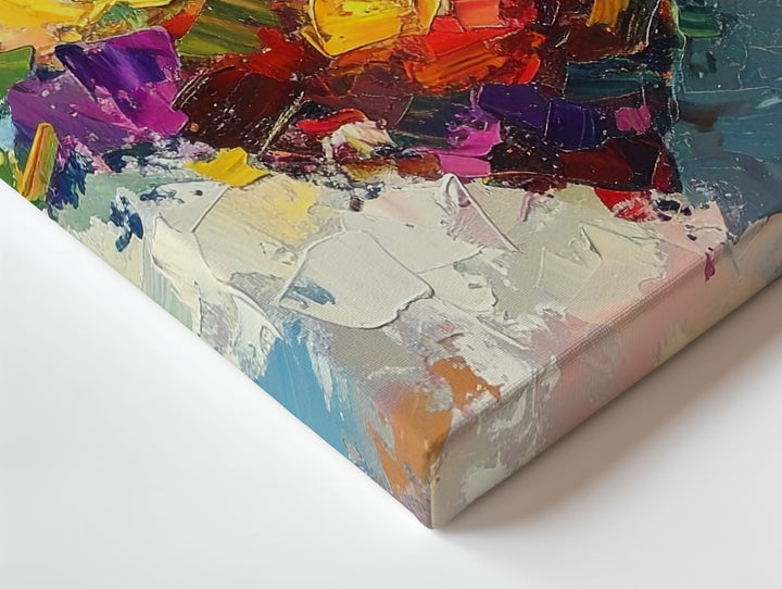 Colorful Abstract Heart Canvas – Expressive Multicolor Brushstroke Art - Gifitto