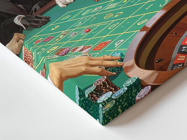 Casino Royale Pets Canvas – Elegant Dogs & Cats at Roulette Table Wall Art - Gifitto