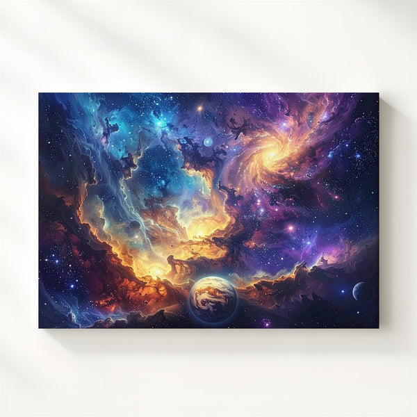 Phoenix Spiral Galaxy Canvas – Celestial Storm & Rebirth Wall Art - Gifitto