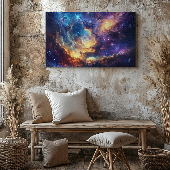 Phoenix Spiral Galaxy Canvas – Celestial Storm & Rebirth Wall Art - Gifitto