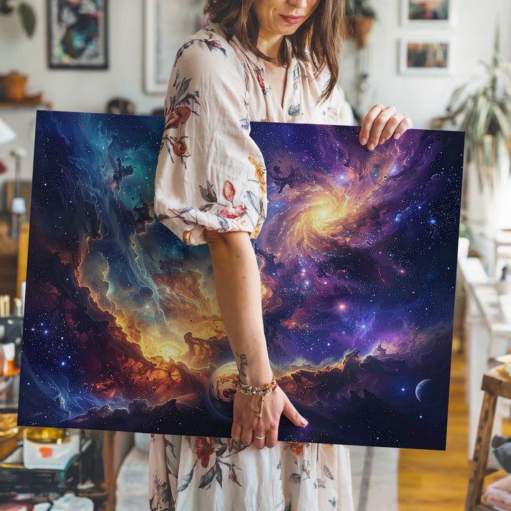 Phoenix Spiral Galaxy Canvas – Celestial Storm & Rebirth Wall Art - Gifitto