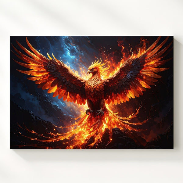 Phoenix Rising Canvas – Fiery Rebirth and Transformation Wall Art - Gifitto