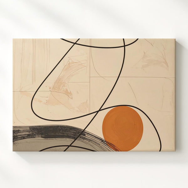 Flow & Stillness Canvas – Minimalist Line Art with Terracotta Accent - Gifitto