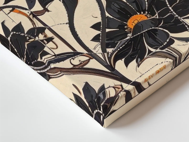 Stylized Botanical Floral Canvas – Mid-Century Modern Art - Gifitto