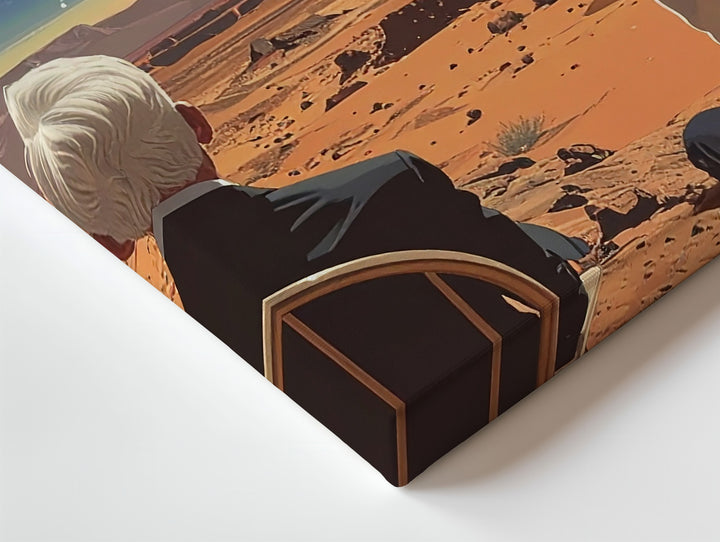 Cosmic Contemplation Canvas – Surreal Stargazing Landscape Art - Gifitto