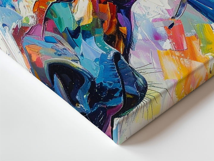 Color Surge Horse Canvas – Abstract Expressionist Equine Portrait - Gifitto