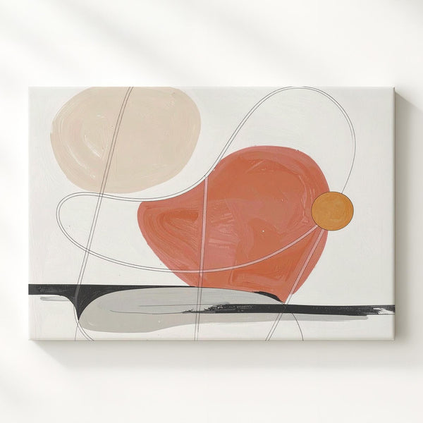 Organic Motion Canvas – Abstract Shapes & Fluid Black Line Art - Gifitto
