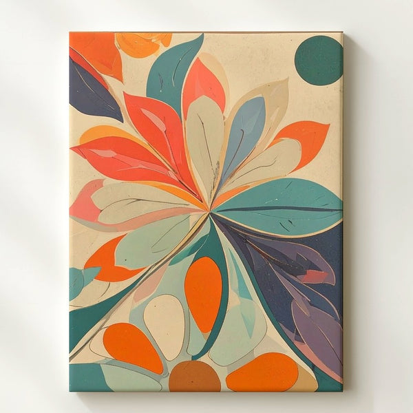 Geometric Floral Canvas – Bold Modern Pattern Art - Gifitto