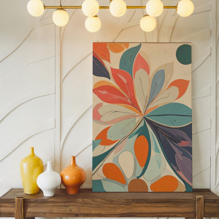 Geometric Floral Canvas – Bold Modern Pattern Art - Gifitto