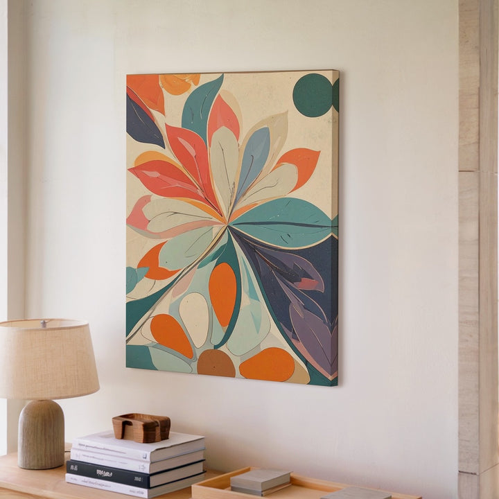 Geometric Floral Canvas – Bold Modern Pattern Art - Gifitto