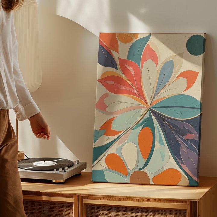 Geometric Floral Canvas – Bold Modern Pattern Art - Gifitto