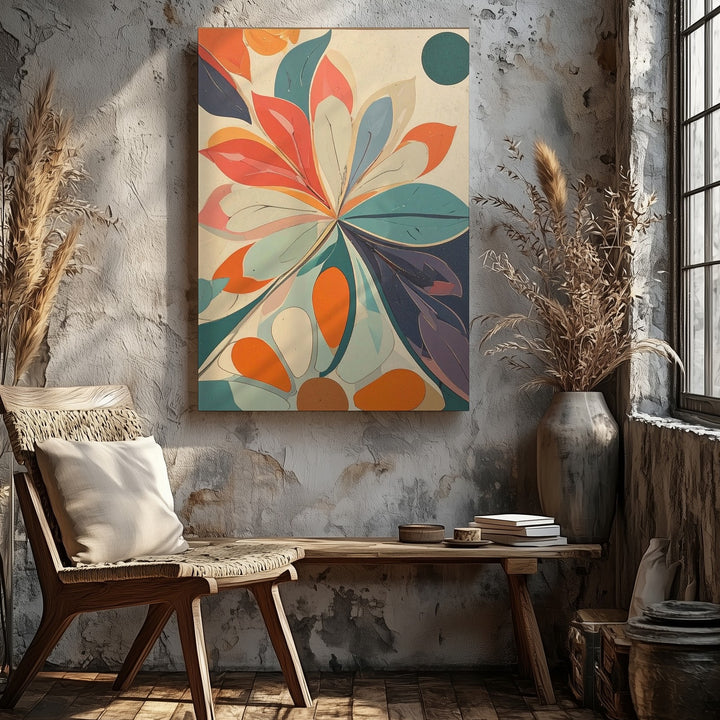 Geometric Floral Canvas – Bold Modern Pattern Art - Gifitto