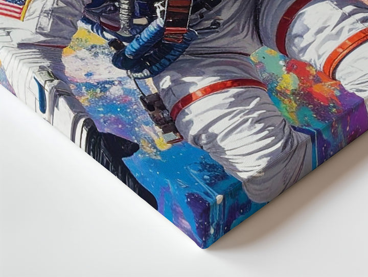 Pop Art Astronaut Canvas – Vibrant Space Graffiti Style Wall Art - Gifitto