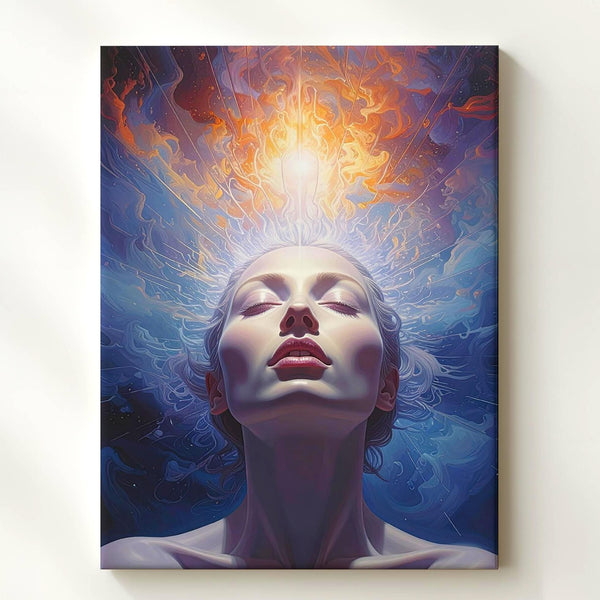 Spiritual Awakening Canvas – Radiant Energy & Cosmic Enlightenment Art - Gifitto