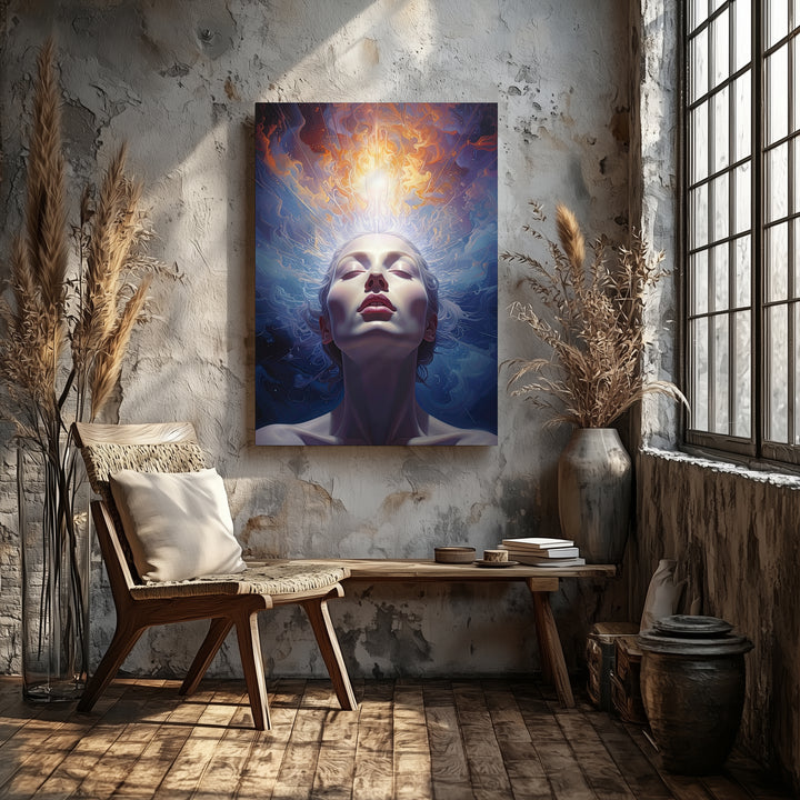 Spiritual Awakening Canvas – Radiant Energy & Cosmic Enlightenment Art - Gifitto