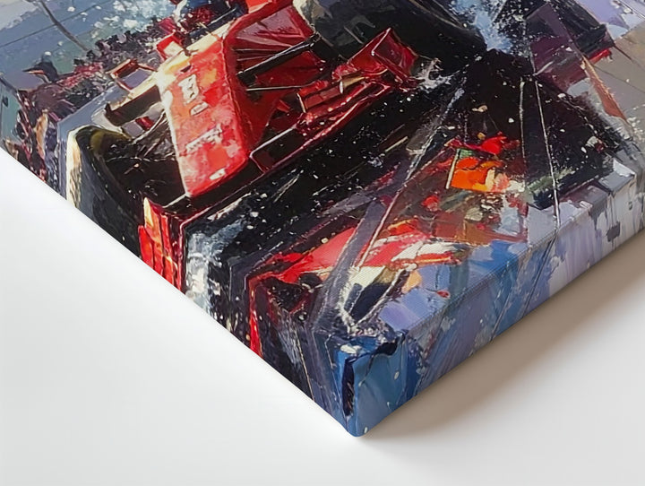 Formula 1 Rain Race Canvas – Dynamic Motorsport Action Wall Art - Gifitto