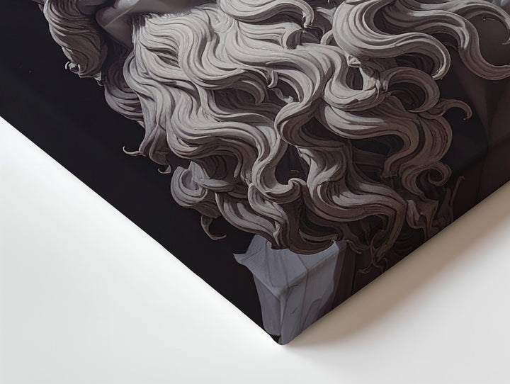 Marble God Bust Canvas – Hyper-Realistic Sculpture of Zeus or Poseidon - Gifitto