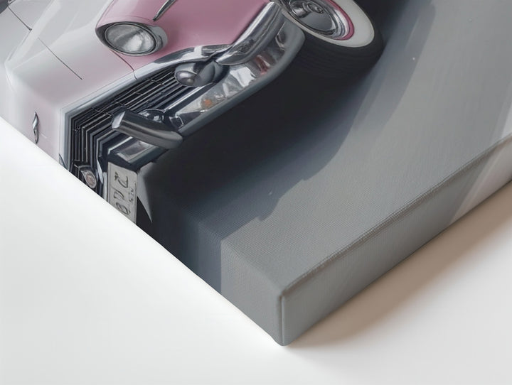Pink Fairlane in Motion Canvas – Vintage 1950s Car Street Art - Gifitto