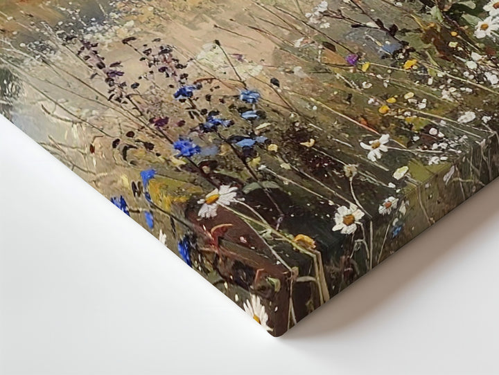 Serene Countryside Wildflowers Canvas – Peaceful Rural Landscape Art - Gifitto