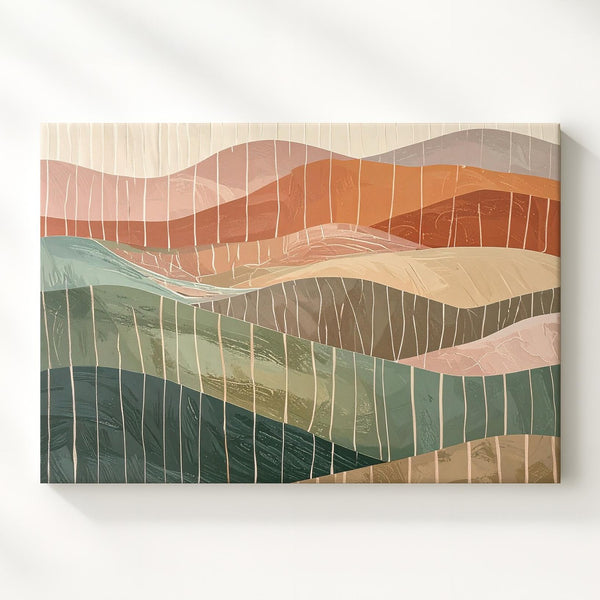 Earthwave Harmony Canvas – Abstract Landscape with Vertical Line Texture - Gifitto